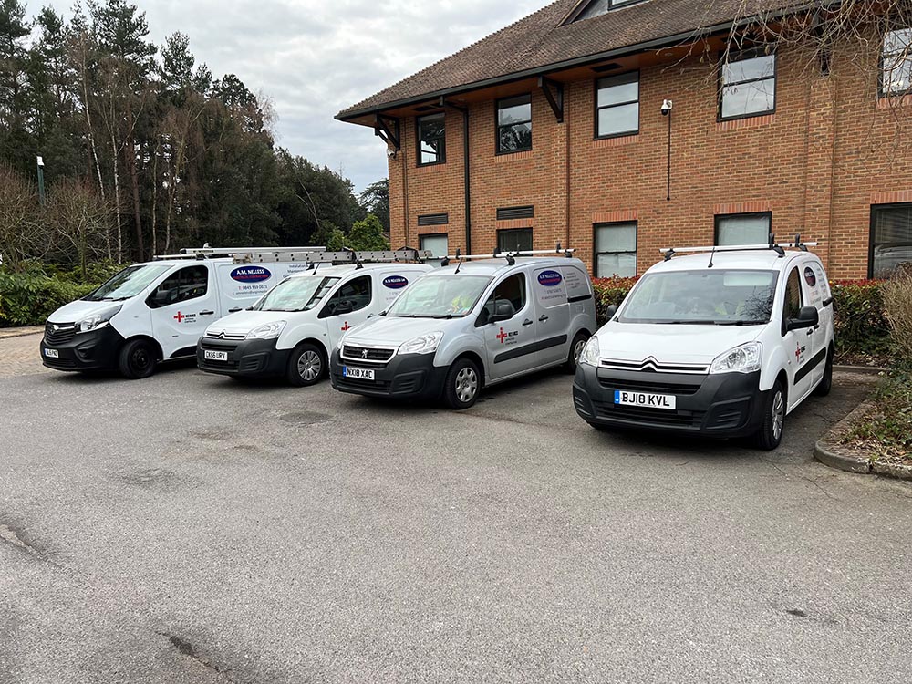 Electrician woking vans Electrician woking vans